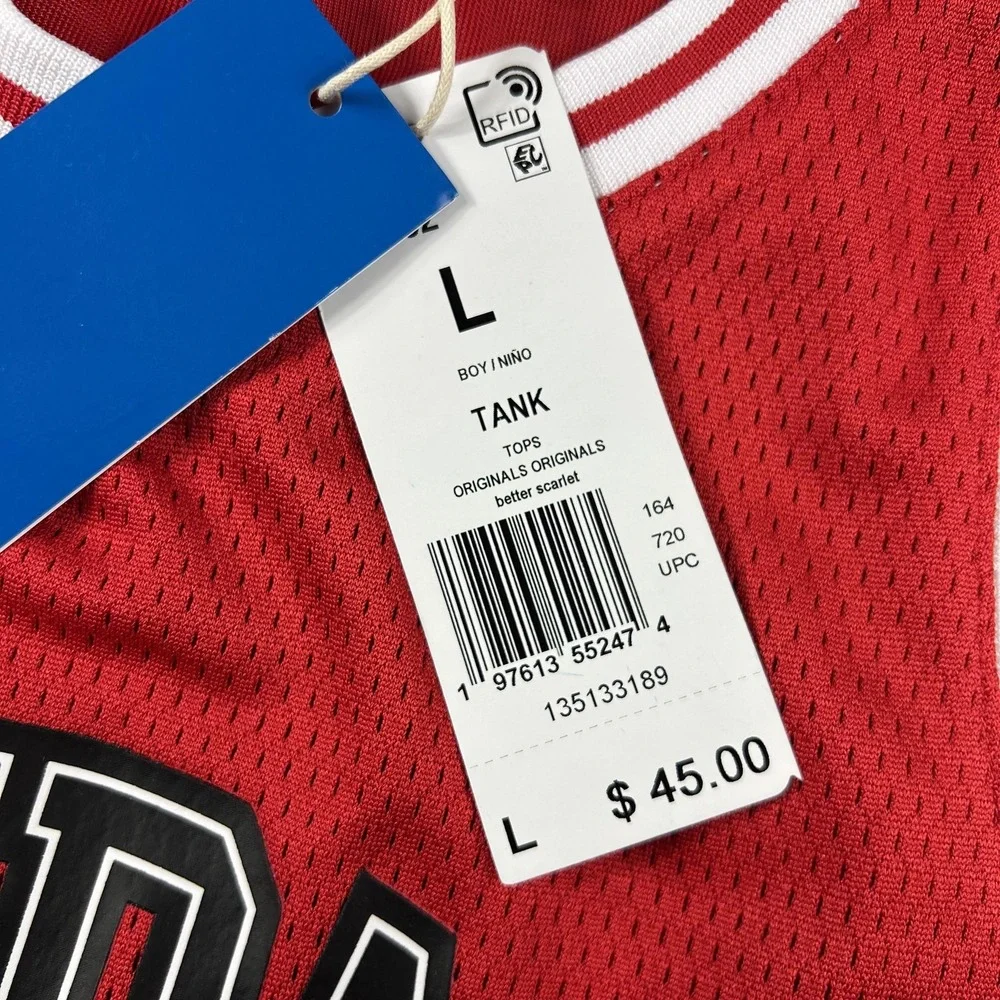 Adidas Tank Jersey‎ Boys Large Red Originals Trefoil Logo Mesh Basketball Top